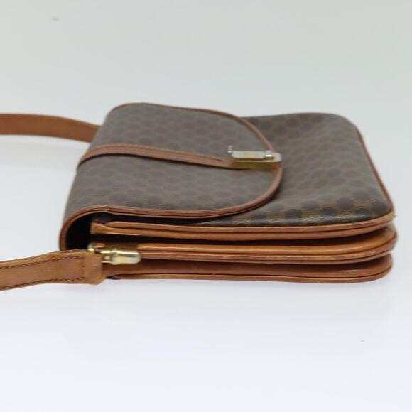 CELINE Macadam Canvas Shoulder Bag Pvc Leather Brown Gold - Picture 4 of 13